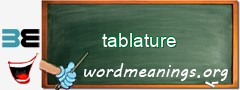 WordMeaning blackboard for tablature